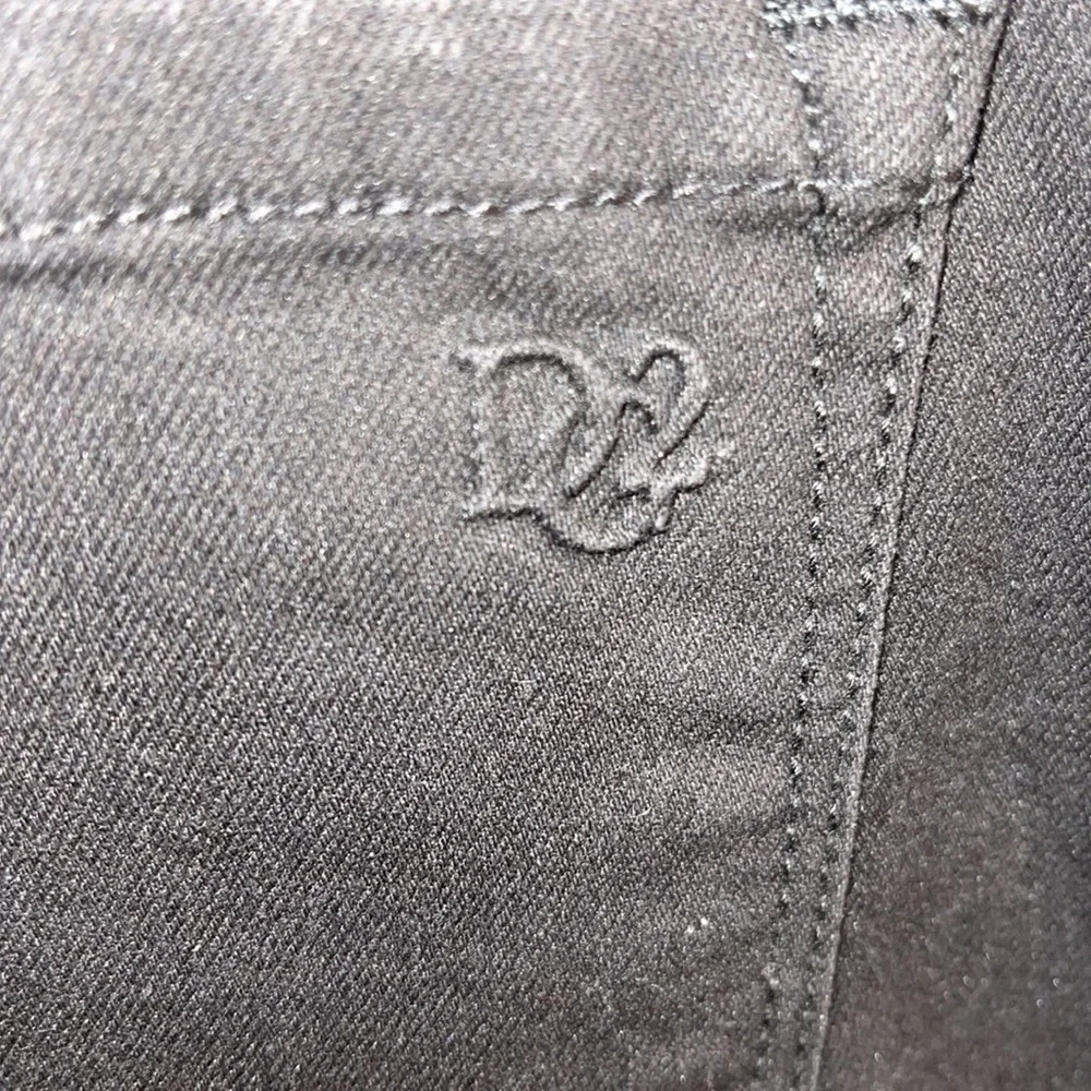 DG2 by Diane Gilman Black Classic Stretch Embroidered Stripe Skinny Jean Size 12 - Picture 7 of 13